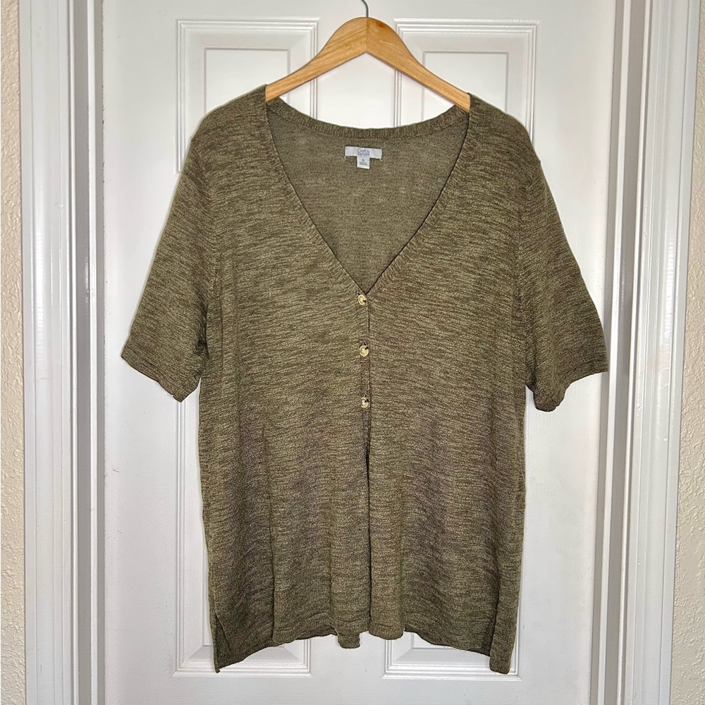 Croft & Barrow | Olive Green Button Down Women's Top